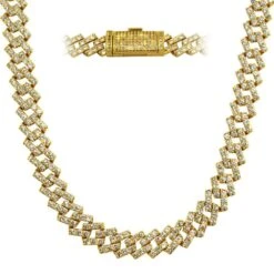 Cuban Box Link CZ Hip Hop Iced Out Bling Chain -Wandr Jewelry Store cuban box link cz hip hop iced out bling chain yellow gold 13mm 20 hiphopbling 443883