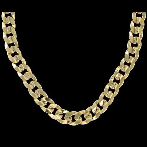 Cuban Concave 10mm 24 Inch Gold Plated Hip Hop Chain Necklace 1 Cuban Concave 10mm 24 Inch Gold Plated Hip Hop Chain Necklace