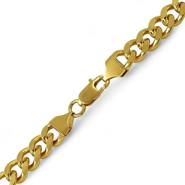 Cuban IP Gold Stainless Steel Bracelet 10MM 1 Cuban IP Gold Stainless Steel Bracelet 10MM