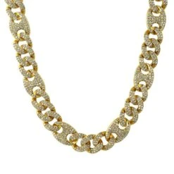 Wandr Jewelry Store -Wandr Jewelry Store cuban mariner link cz bling bling chain yellow gold 20 hiphopbling 260343