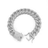 Cuban Moissanite Bracelet Iced Out Lock 15MM .925 Sterling Silver