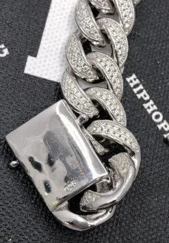Cuban Moissanite Bracelet Iced Out Lock 15MM .925 Sterling Silver -Wandr Jewelry Store cuban moissanite bracelet iced out lock 15mm 925 sterling silver hiphopbling 909641
