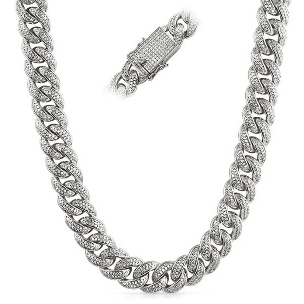 Cuban Moissanite Chain Iced Out Lock 15MM .925 Sterling Silver 2 Cuban Moissanite Chain Iced Out Lock 15MM .925 Sterling Silver - Image 2