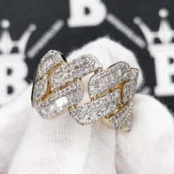 Cuban Sharp Edge 1.85cttw Baguette Diamond Ring 10K Yellow Gold -Wandr Jewelry Store cuban sharp edge 185cttw baguette diamond ring 10k yellow gold hiphopbling 193873