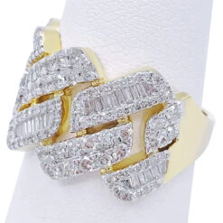 Cuban Sharp Edge 1.85cttw Baguette Diamond Ring 10K Yellow Gold -Wandr Jewelry Store cuban sharp edge 185cttw baguette diamond ring 10k yellow gold hiphopbling 465715