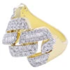 Cuban Sharp Edge 1.85cttw Baguette Diamond Ring 10K Yellow Gold
