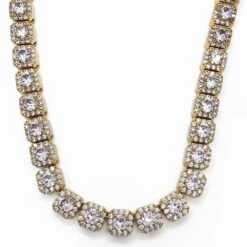 Cushion Cluster Bling Bling CZ Iced Out Chain -Wandr Jewelry Store cushion cluster bling bling cz iced out chain hiphopbling 690919