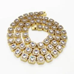 Cushion Cluster Bling Bling CZ Iced Out Chain -Wandr Jewelry Store cushion cluster bling bling cz iced out chain hiphopbling 856049