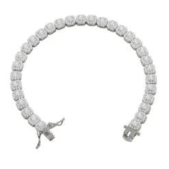 Cushion Cluster CZ Iced Out Bracelet .925 Sterling Silver -Wandr Jewelry Store cushion cluster cz iced out bracelet 925 sterling silver hiphopbling 156160