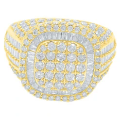 Cushion Top Baguette Diamond Ring 3.35cttw 10K Gold -Wandr Jewelry Store cushion top baguette diamond ring 335cttw 10k gold hiphopbling 542204