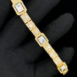 Custom Baguette Cluster Link Hip Hop Iced Out Bracelet -Wandr Jewelry Store custom baguette cluster link hip hop iced out bracelet hiphopbling 762530