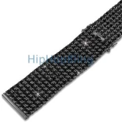 Custom Black On Black CZ Bling Bling Watch Band 24mm