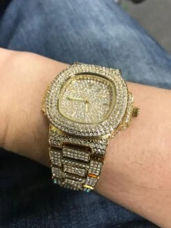 Custom Bling Bling Gold Blizzard Watch -Wandr Jewelry Store custom bling bling gold blizzard watch hiphopbling 109161