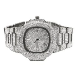 Custom Bling Bling Silver Ice Blizzard Watch
