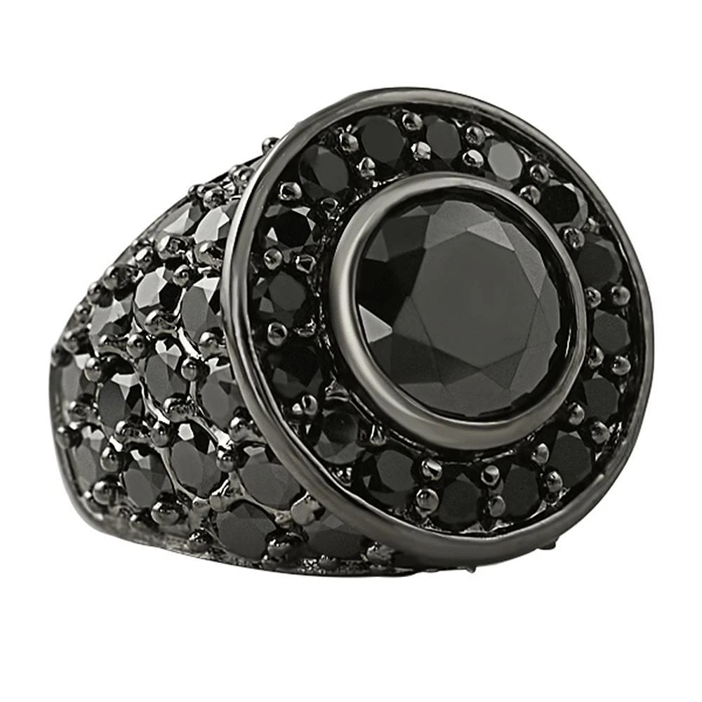 Custom Centerstone Black CZ Bling Bling Ring 1 Custom Centerstone Black CZ Bling Bling Ring