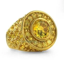 Custom Centerstone Lemonade CZ Bling Bling Ring