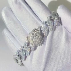 Custom Moissanite Sharp Cuban Link Iced Out Bracelet