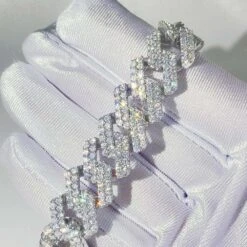 Custom Moissanite Sharp Cuban Link Iced Out Bracelet -Wandr Jewelry Store custom moissanite sharp cuban link iced out bracelet hiphopbling 898220