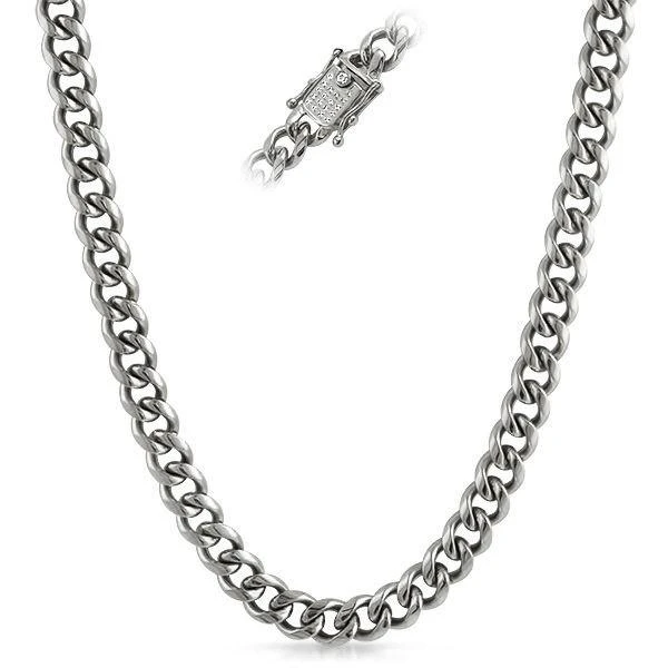 CZ Clasp 10MM Cuban Chain Stainless Steel 1 CZ Clasp 10MM Cuban Chain Stainless Steel