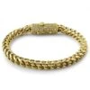 CZ Clasp 6MM Gold Stainless Steel Franco Bracelet