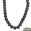 CZ Cluster Bling Bling Chain White Center Black