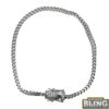 CZ Diamond Lock 2.5MM Stainless Steel Franco Bracelet