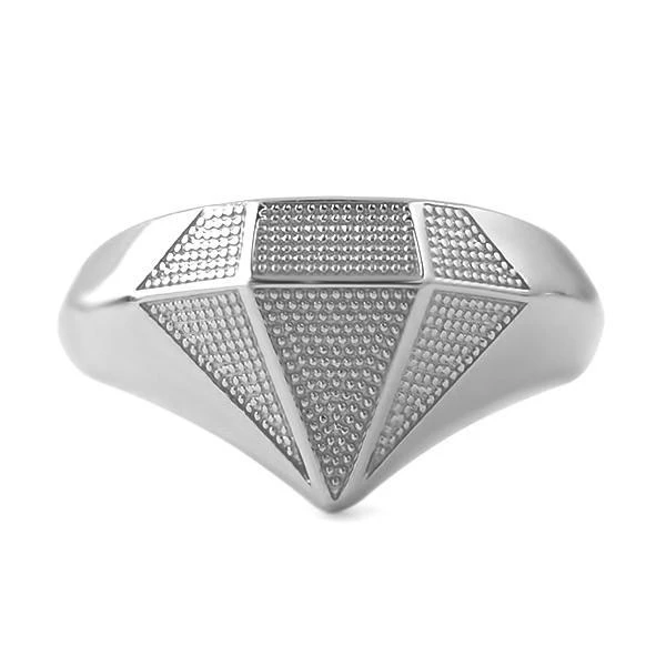 Diamond Shaped .925 Sterling Silver Custom Ring 1 Diamond Shaped .925 Sterling Silver Custom Ring