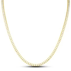 Diamond Tennis Chain 10K Yellow Gold 3MM 3.41cttw Miracle Setting