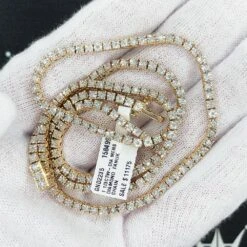 Diamond Tennis Chain In 10K Yellow Gold Miracle Setting -Wandr Jewelry Store diamond tennis chain in 10k yellow gold miracle setting hiphopbling 595672