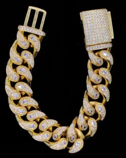 Drip Pear Cut Cuban CZ Iced Out Hip Hop Bracelet -Wandr Jewelry Store drip pear cut cuban cz iced out hip hop bracelet hiphopbling 550926