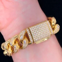 Drip Pear Cut Cuban CZ Iced Out Hip Hop Bracelet -Wandr Jewelry Store drip pear cut cuban cz iced out hip hop bracelet hiphopbling 561934