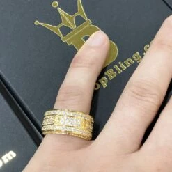 Eternity Band Flathead CZ Gold Bling Bling Ring -Wandr Jewelry Store eternity band flathead cz gold bling bling ring hiphopbling 755653