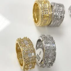 Exotic Baguette Princess Eternity Band Gold Bling CZ Ring -Wandr Jewelry Store exotic baguette princess eternity band gold bling cz ring hiphopbling 316823