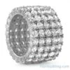 Fat 5 Row 360 Eternity Rhodium CZ Ring