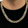 Figaro Bling Bling Chain 10MMWhite / Yellow Gold
