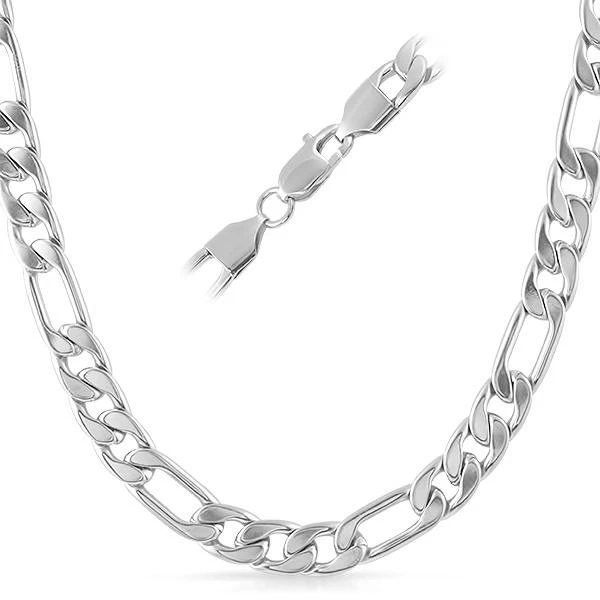 Figaro Stainless Steel Chain Necklace 8MM 1 Figaro Stainless Steel Chain Necklace 8MM
