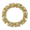 Flat Byzantine CZ Bling Bling Gold Hip Hop Bracelet