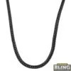 Foxtail Franco Black Chain 3MM Hip Hop Necklace