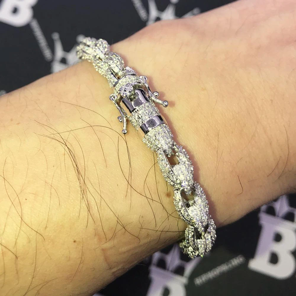 French Rope 8MM VVS CZ Iced Out Hip Hop Bracelet 7 French Rope 8MM VVS CZ Iced Out Hip Hop Bracelet - Image 7