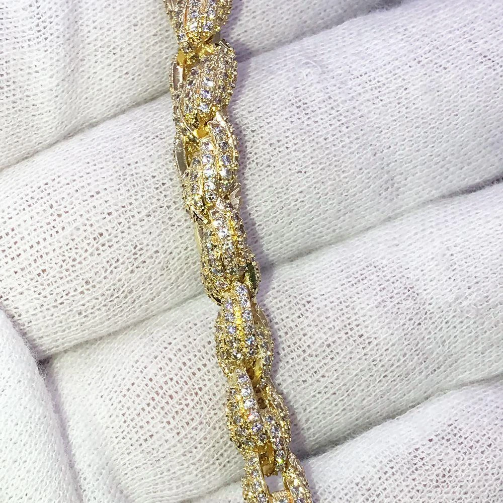 French Rope 8MM VVS CZ Iced Out Hip Hop Bracelet 4 French Rope 8MM VVS CZ Iced Out Hip Hop Bracelet - Image 4