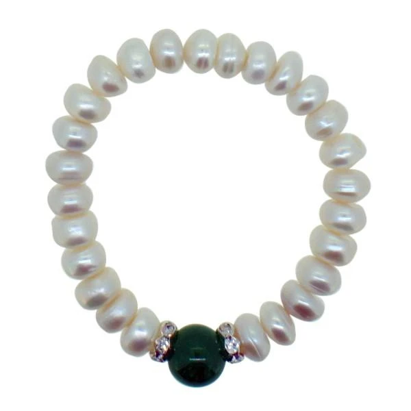 Freshwater Pearl Bracelet Green Natural Stone 1 Freshwater Pearl Bracelet Green Natural Stone