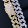 Full Baguette Cuban Hip Hop Bling Bling CZ Iced Out Chain
