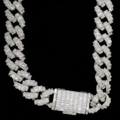 Full Baguette Cuban Hip Hop Bling Bling CZ Iced Out Chain -Wandr Jewelry Store full baguette cuban hip hop bling bling cz iced out chain white gold 18 hiphopbling 621489