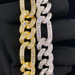 Full Baguette Figaro Hip Hop Bling Bling CZ Iced Out Chain -Wandr Jewelry Store full baguette figaro hip hop bling bling cz iced out chain hiphopbling 318597