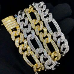 Full Baguette Figaro Hip Hop Bling Bling CZ Iced Out Chain -Wandr Jewelry Store full baguette figaro hip hop bling bling cz iced out chain hiphopbling 372846