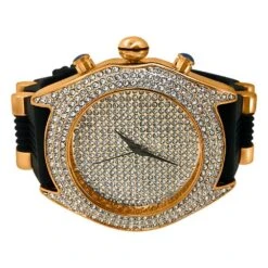 Full Bling Dial And Triple Bezel Icey Watch Rose Gold