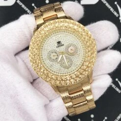 Gold 2 Row .50 Carat Diamond Hip Hop Watch