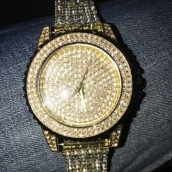 Gold All Bling Bling Custom Watch Iced Out Band 7 Gold All Bling Bling Custom Watch Iced Out Band -Wandr Jewelry Store gold all bling bling custom watch iced out band hiphopbling 804090