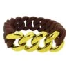 Gold Cuban Brown Rubber Bracelet