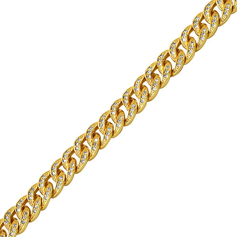 Gold Miami Cuban CZ Bling Bling Bracelet 8MM 1 Gold Miami Cuban CZ Bling Bling Bracelet 8MM